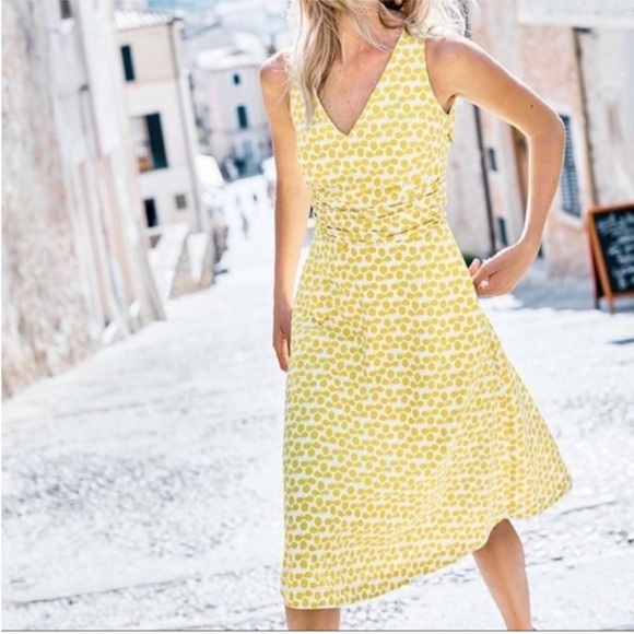 Boden Dresses & Skirts - Boden Yellow Clover Linen Blend Size 14 Sleeveless Dress